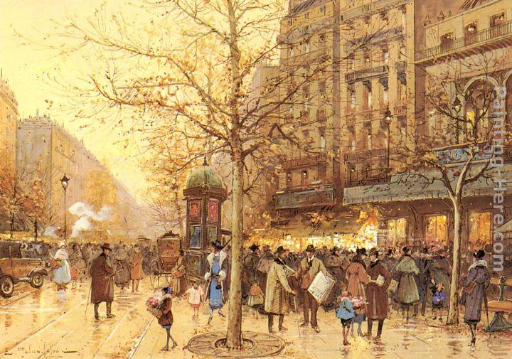 Eugene Galien-Laloue A Paris Street Scene